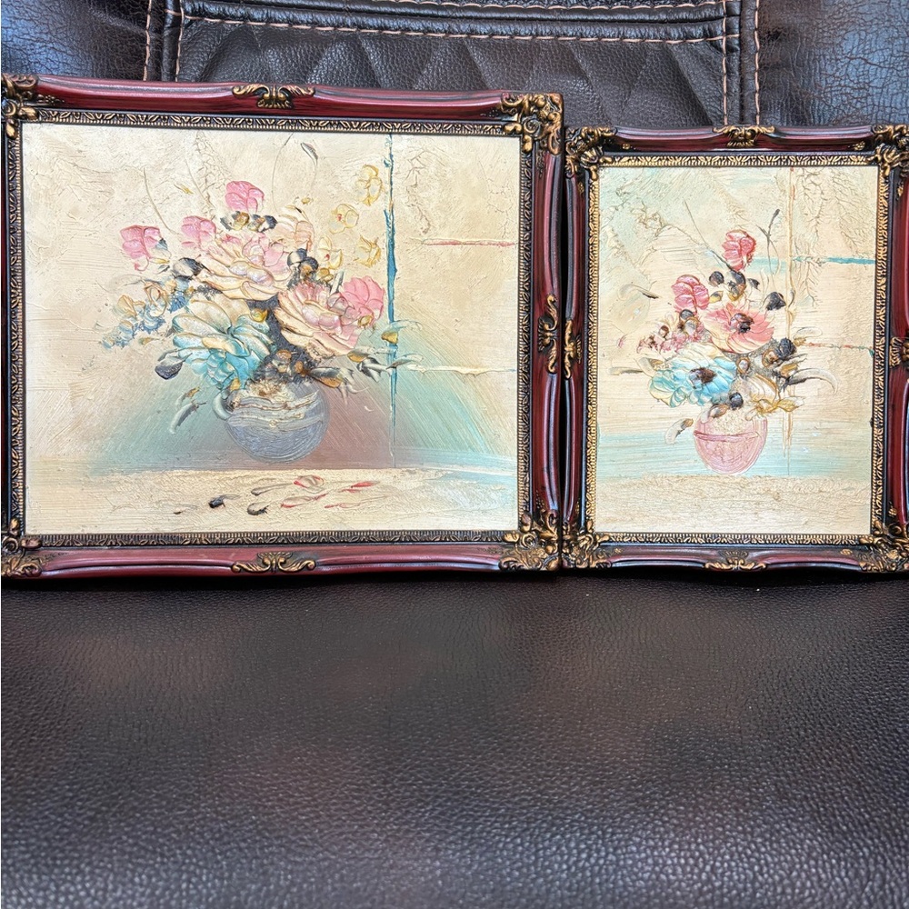 Vintage acrylic on board paintings